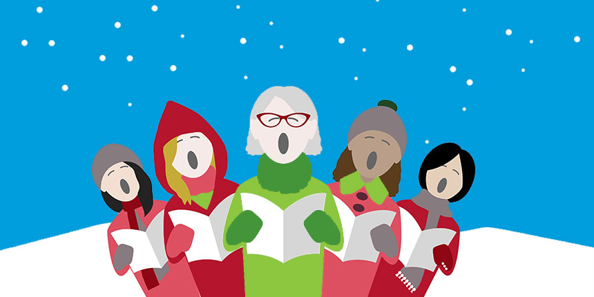 Vector image of singing Choir