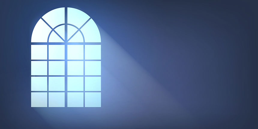 Light shining through a church window