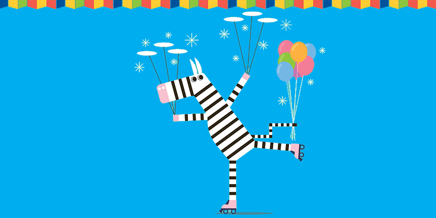 Vector image of Zebra spinning plates
