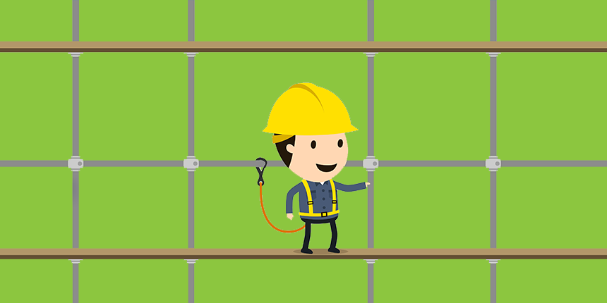 Vector image of man on Scaffolding
